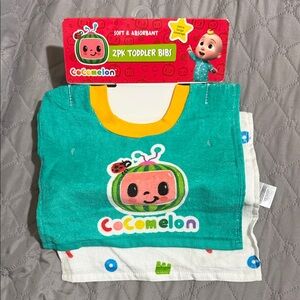 CoComelon Toddler Bibs - Teal and White